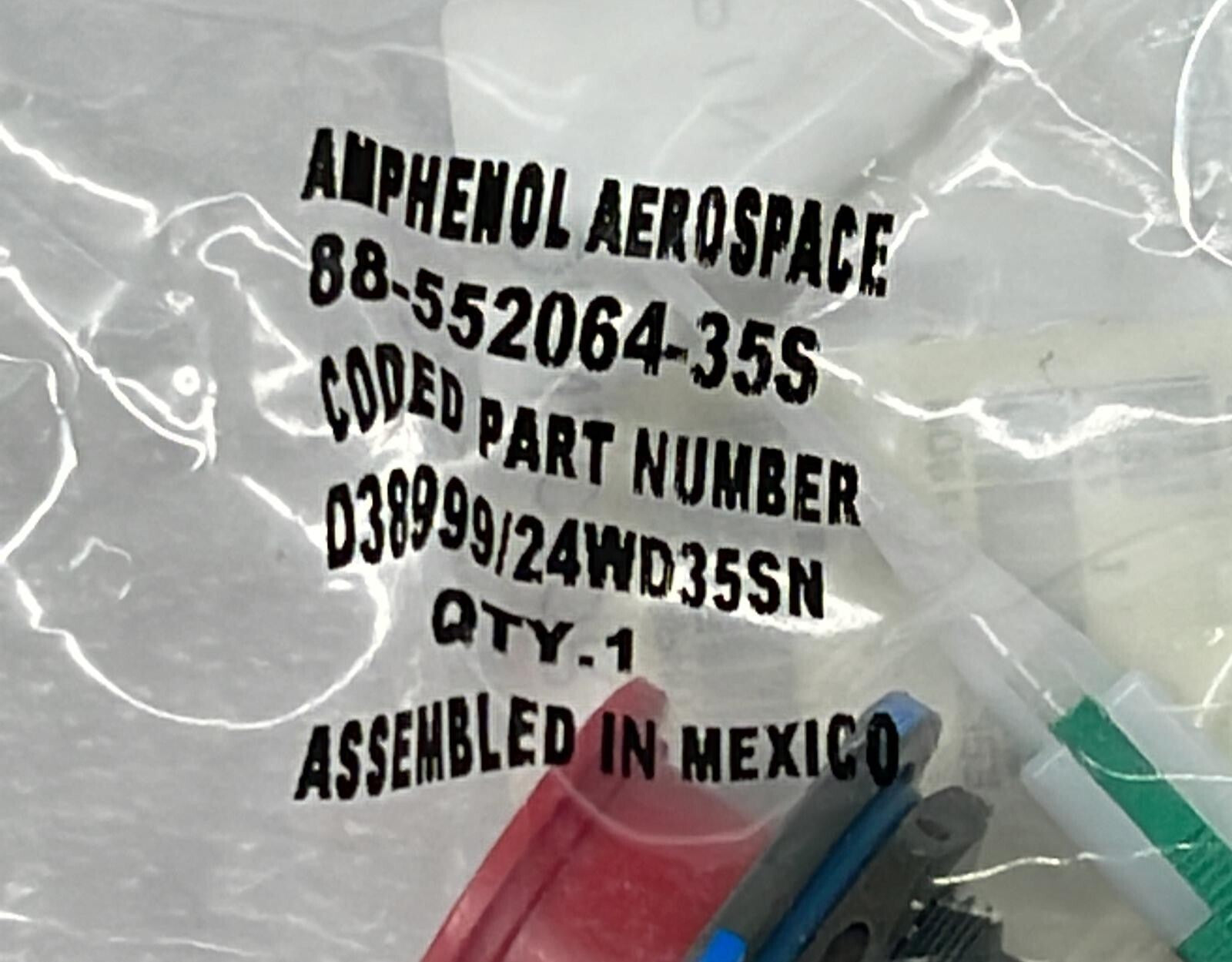 [LOT OF 6] Amphenol D38999/24WD35SN MIL SPEC Connector
