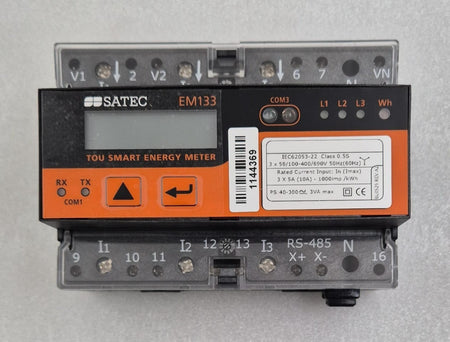 SATEC EM133 TOU smart power meter front display view