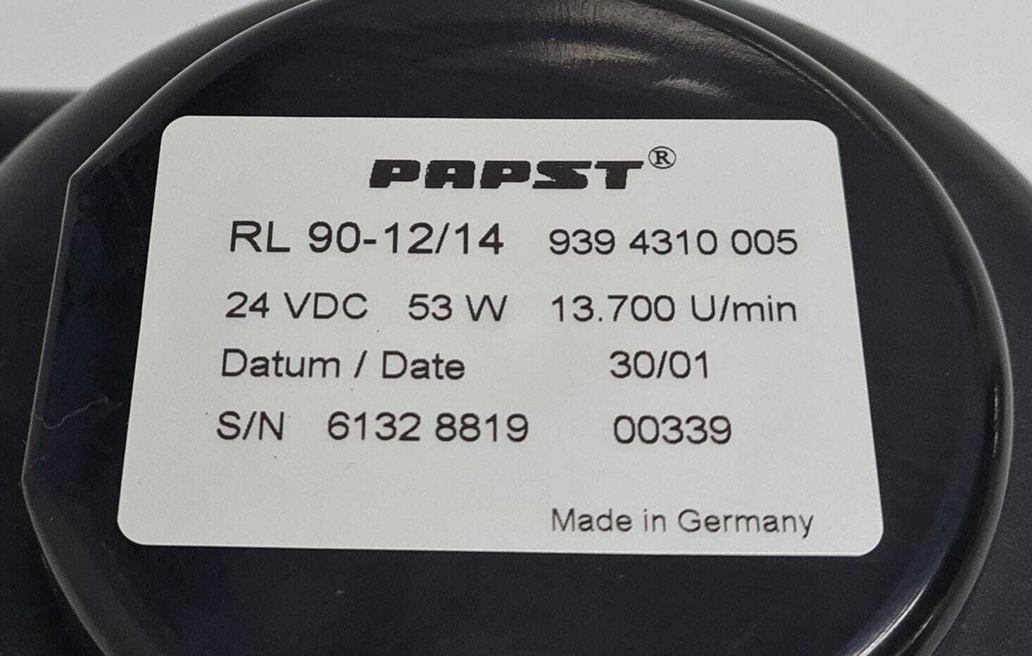 PAPST EBM RL 90-12/14 Centrifugal Blower Fan 24 VDC 53 W
