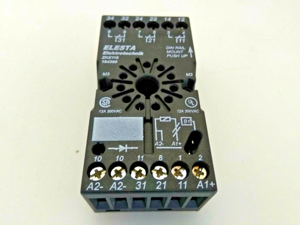 [LOT 3 PCS] Elesta Elektrotechnik ZKE118 154380 Relay Socket 300 Vac 12 A