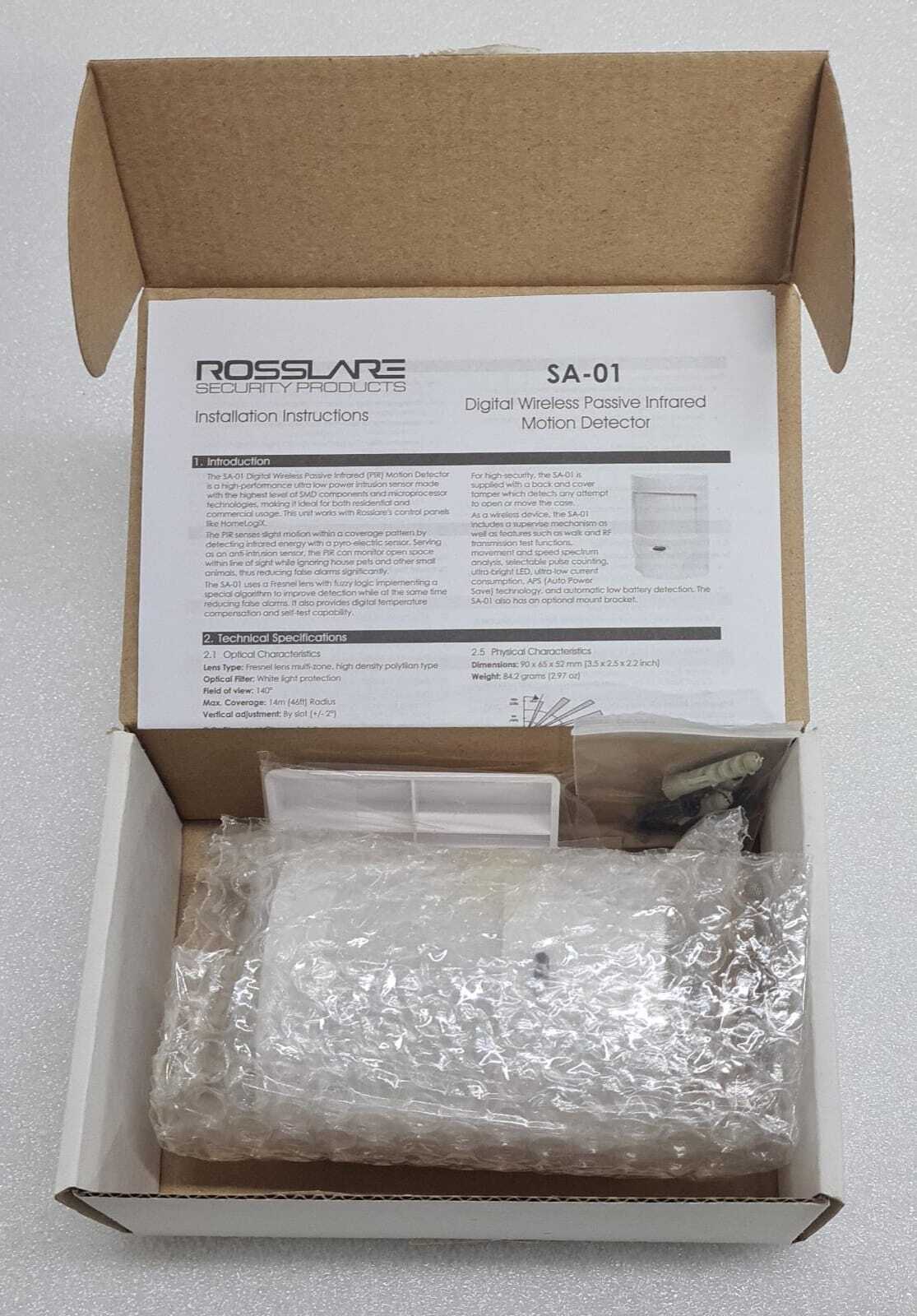 ROSSLARE SECURITY SA-01 Wireless Passive InfraRed Detector 433.92MHz