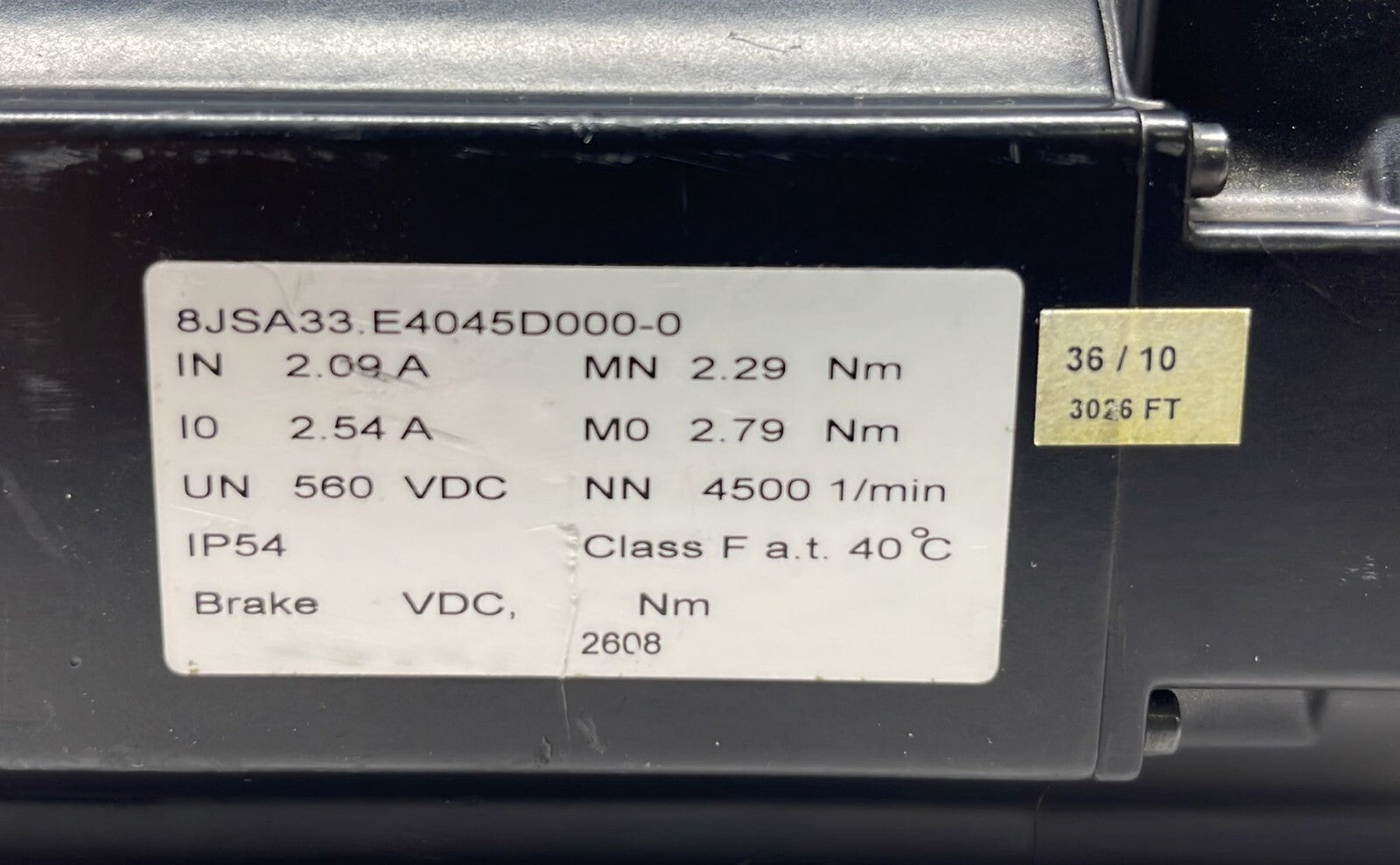 B&R Automation Servo Motor 8JSA33.E4045D000-0