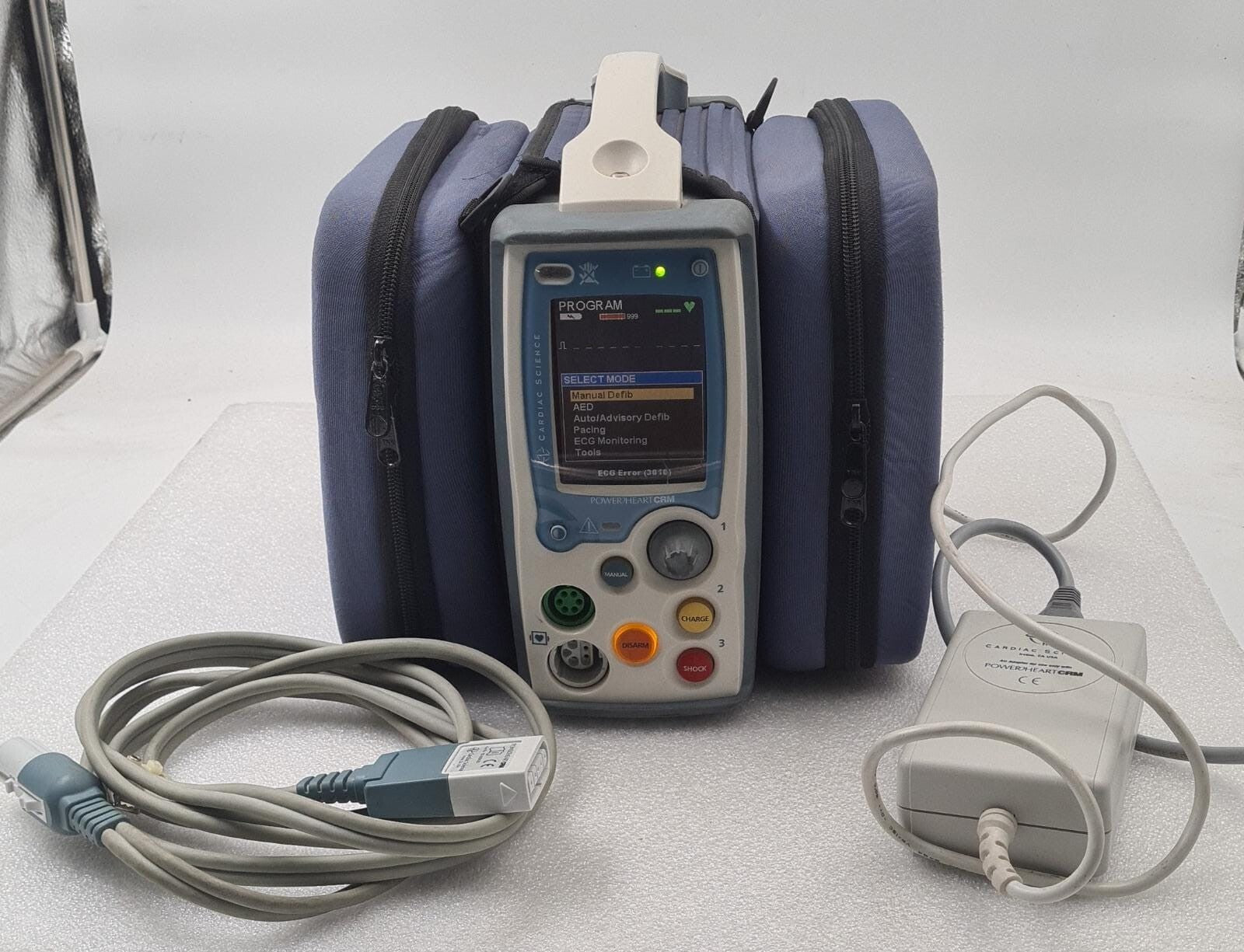 Cardiac Science PowerHeart CRM 180-2001-004 Rhythm Module Defibrillator W/ MW116 POWER W/ CASE
