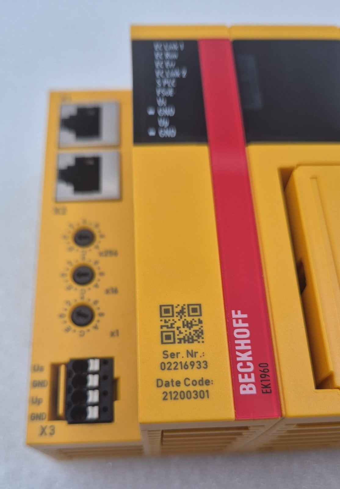 BECKHOFF EK1960 EtherCAT ports close-up