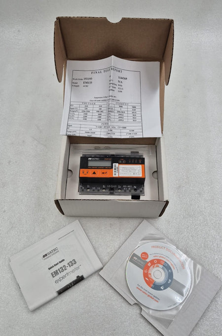 SATEC EM133 TOU smart energy meter kit with box and manuals