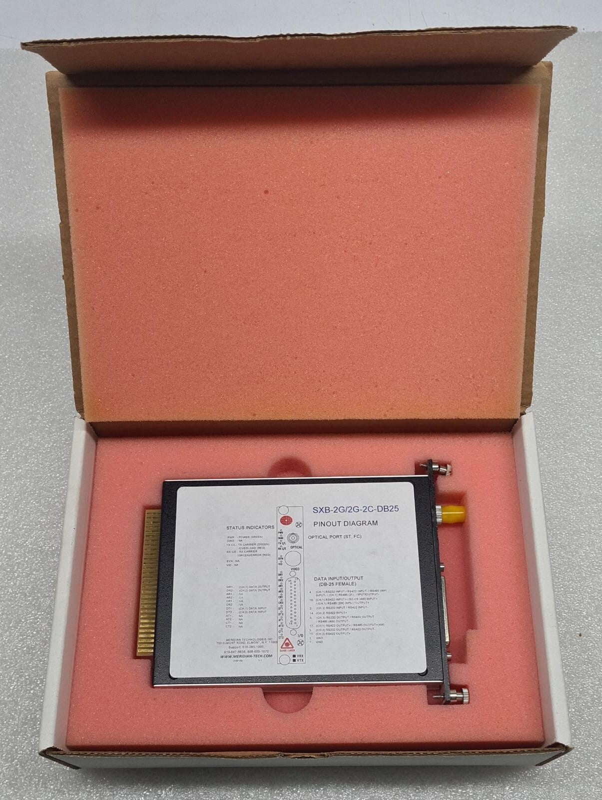 Meridian Technologies SXB-2G/2G-2RC-DB25-ST Fiber-Optic Transmission