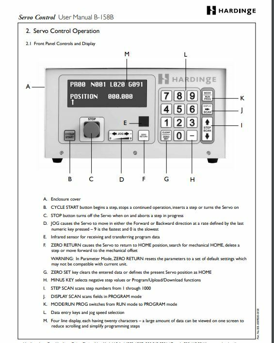 Hardinge H-5CI-C Danaher Programmable CNC Servo Control PRD-0058000D-00 *AS-IS*