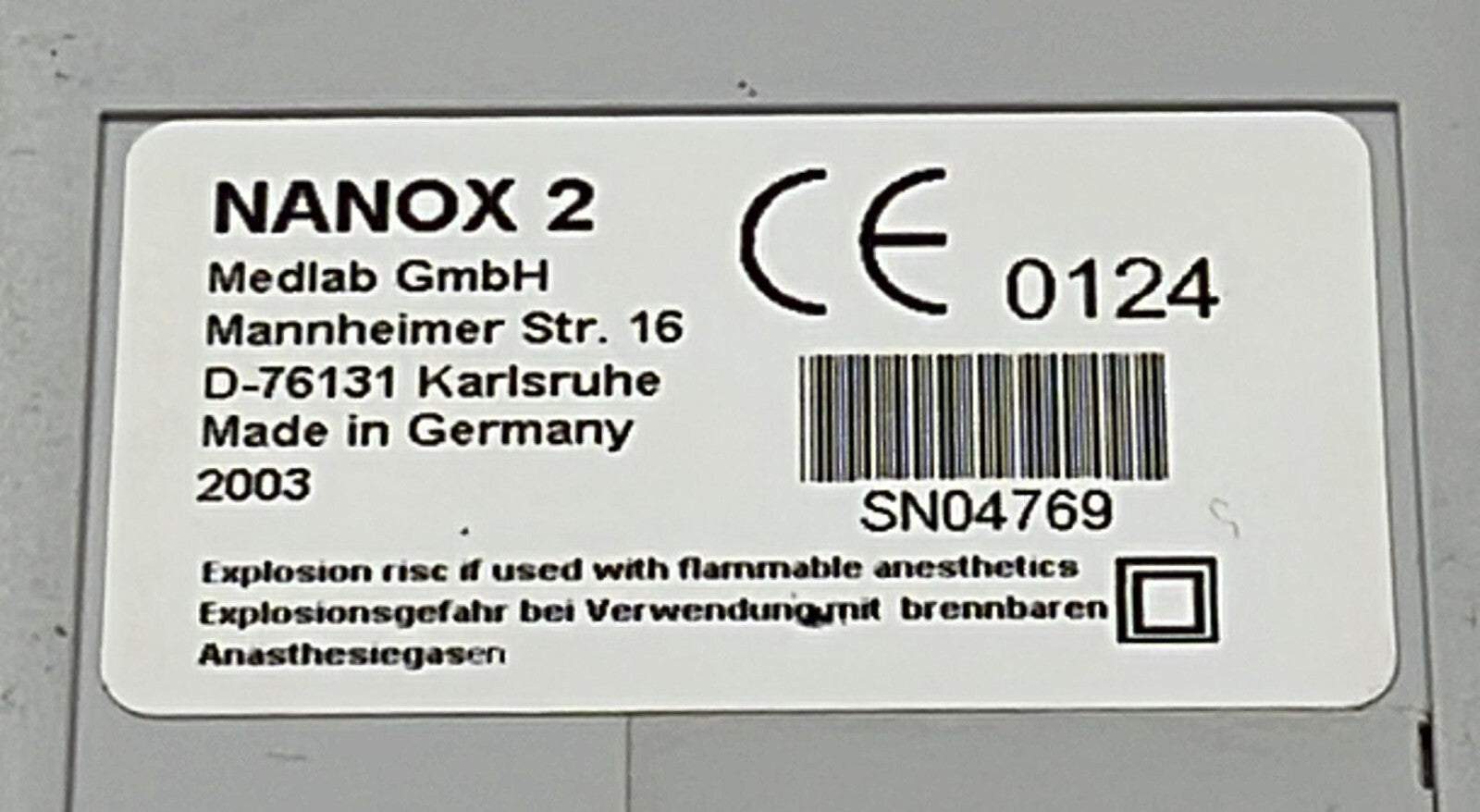 MEDLAB NANOX 2 W/ Oximeter Sensor **AS IS