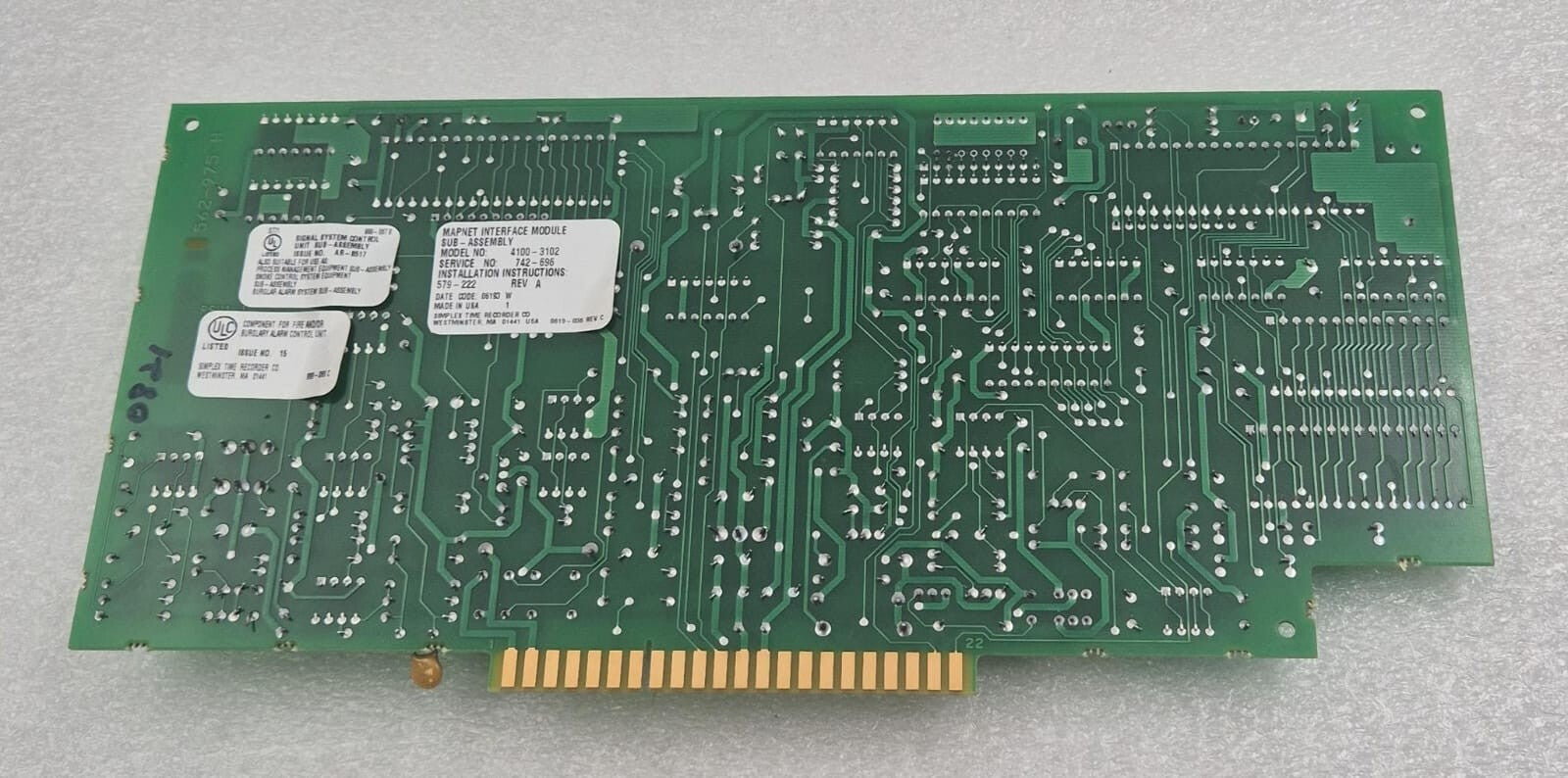 Simplex Mapnet SIMPLEX MAPNET II 562-976 Fire Alarm Transceiver Board