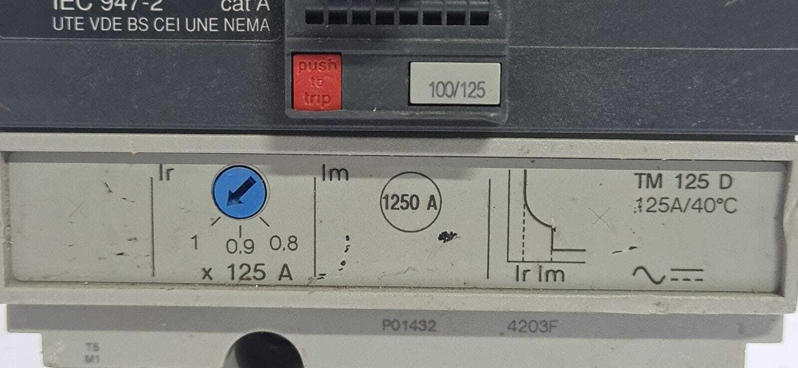 Schneider MERLIN GERIN Compact NS 160 N 160N TM 125 D Circuit breaker 100 / 125A