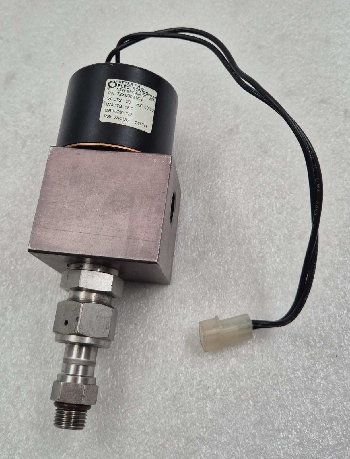 PETER PAUL 72X00021GV Oil Return Solenoid Valve 1/2 ORIFICE 120V 18W