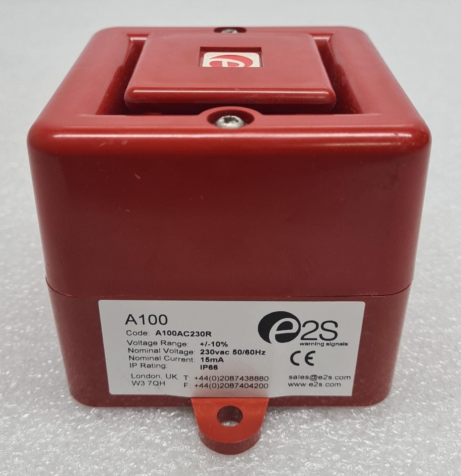 e2s A100AC230R industrial electronic alarm sounder 230V 50/60Hz