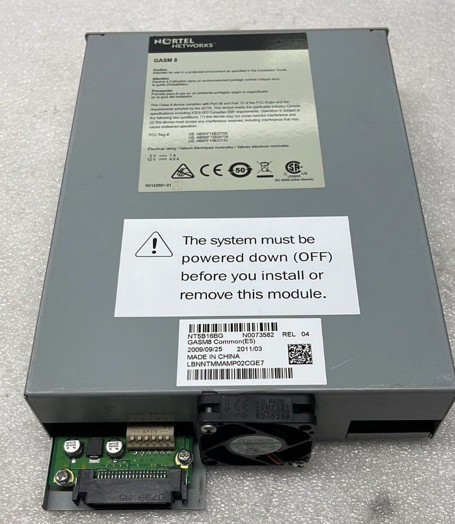Nortel Networks GASM8 BMC NT5B16BG Global Station Analogue Card Module