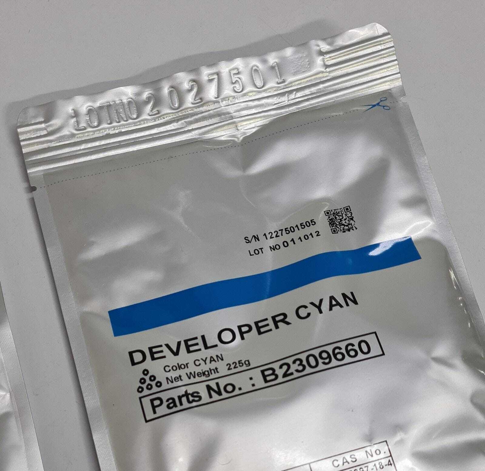 [LOT 2] NEW - Ricoh Developer Cyan B2309660 MPC3500 MPC4500 DV1196 225g Ink