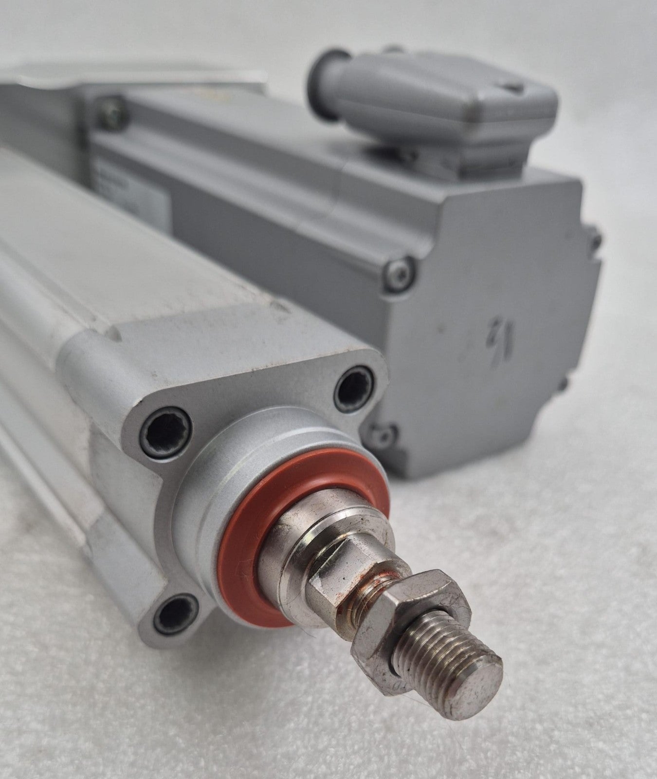 Festo ESBF linear actuator shaft and coupling close-up