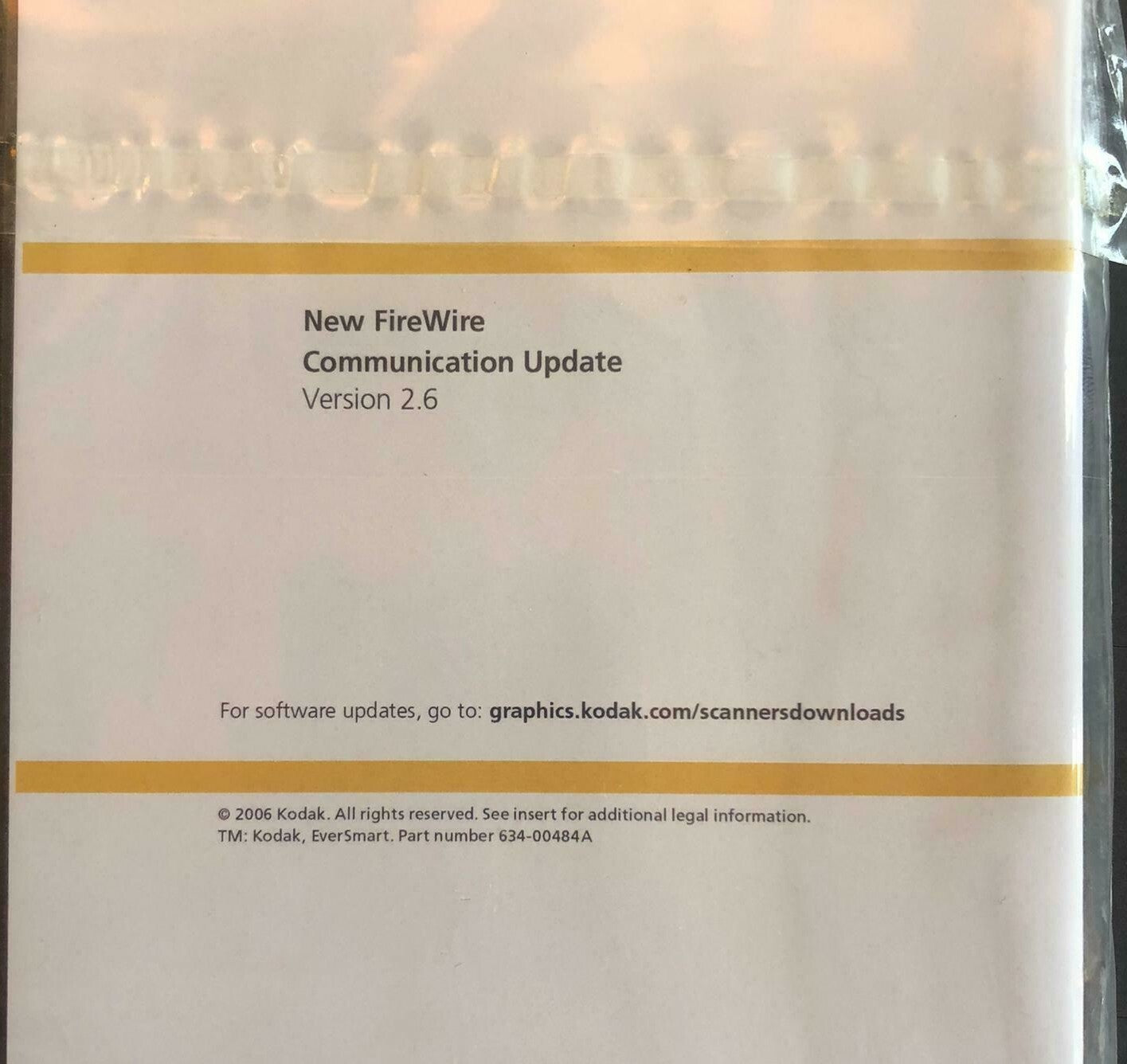 NEW - Kodak New Firewire Communication Update Eversmart  Scanners v2.6 Prepress