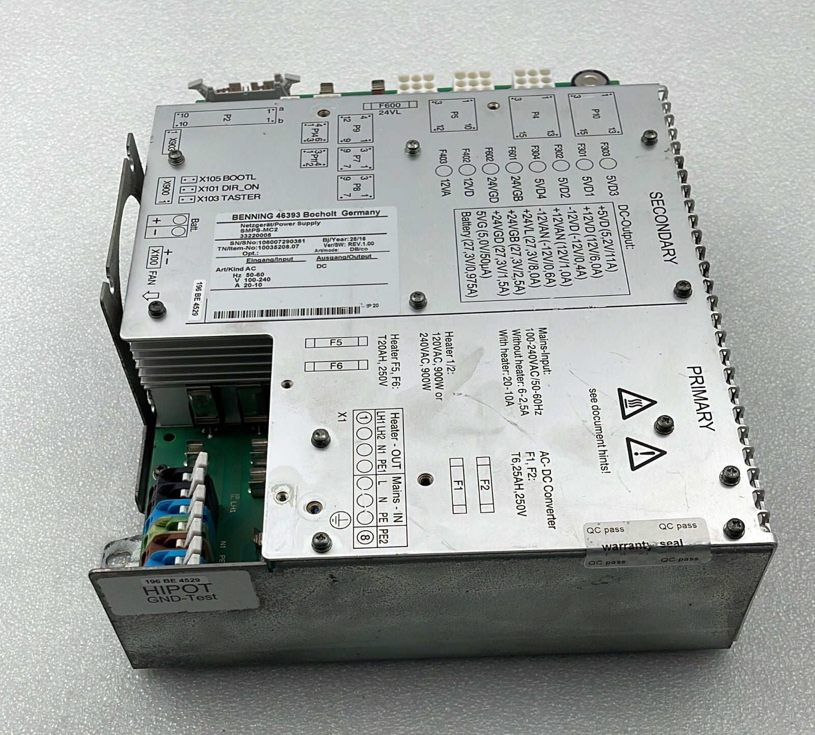 Benning 46393 Bocholt Power Supply SMPS-MC2 33220008 10035208.07