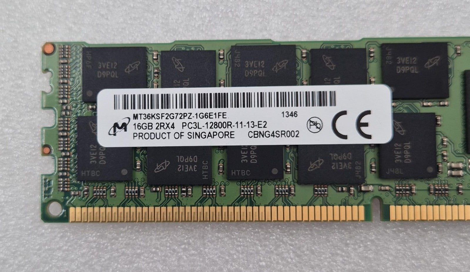 [LOT 15] Micron 16GB 2RX4 PC3L-12800R MT36KSF2G72PZ-1G6E1FE SERVER MEMORY RAM