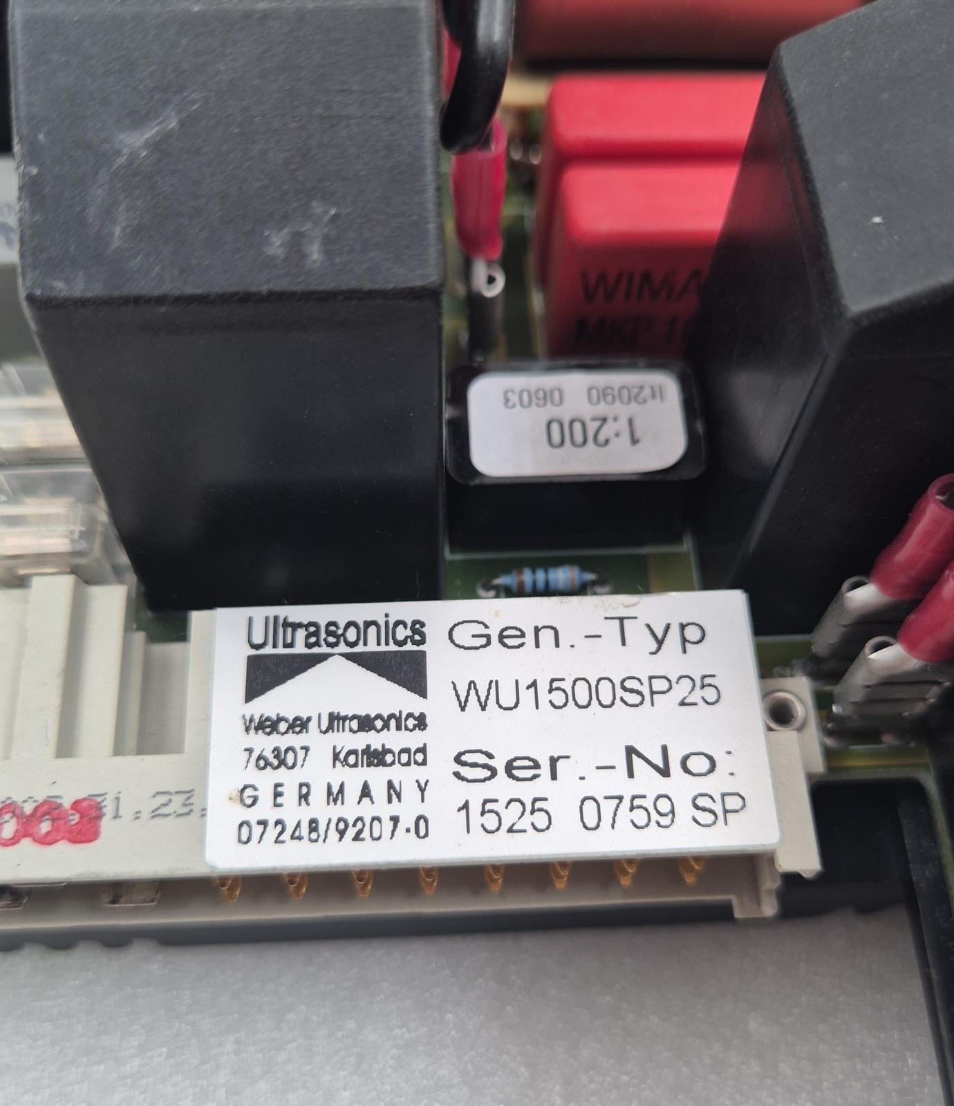 WEBER SONOPOWER WU 1500 SP 25 ultrasonic transformer close-up