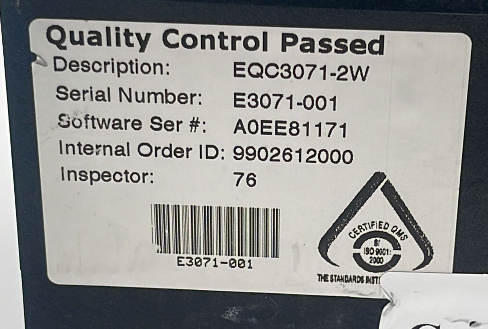 Elspec EQC3071-2W Power Supply Equalizer  SUE-3071-2073 230v 50/60 Hz **AS IS
