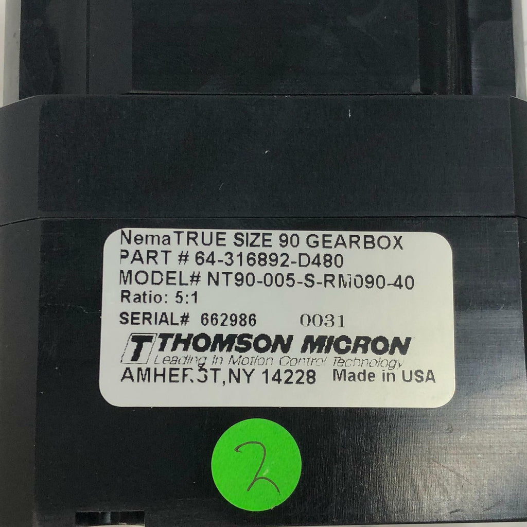 [2 Pcs] THOMSON MICRON NT90-005-S-RM090-40 Nema True Size 90 Gearbox Ratio 5:1