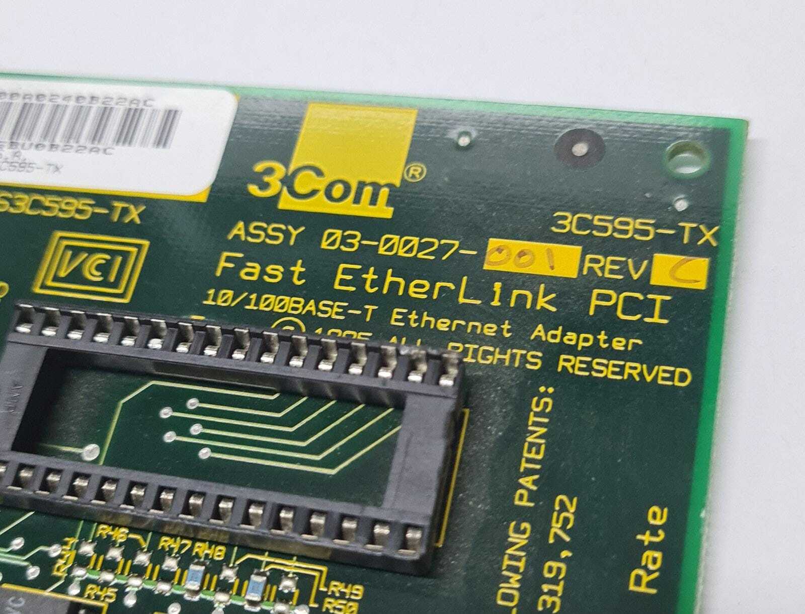 3Com 03-0027-001 REV C DF63C595-TX Fast EtherLink PCI 3C595-TX 10/100 Mbps