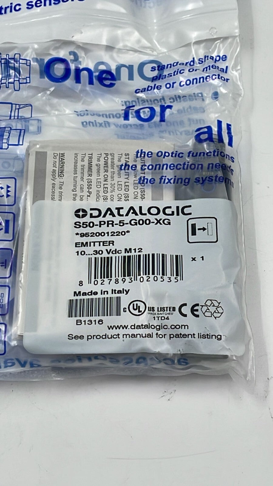 [LOT OF 10] NEW- DATALOGIC M18x1 S50-PR-5-G00-PP Proximity Photoelectric Sensor