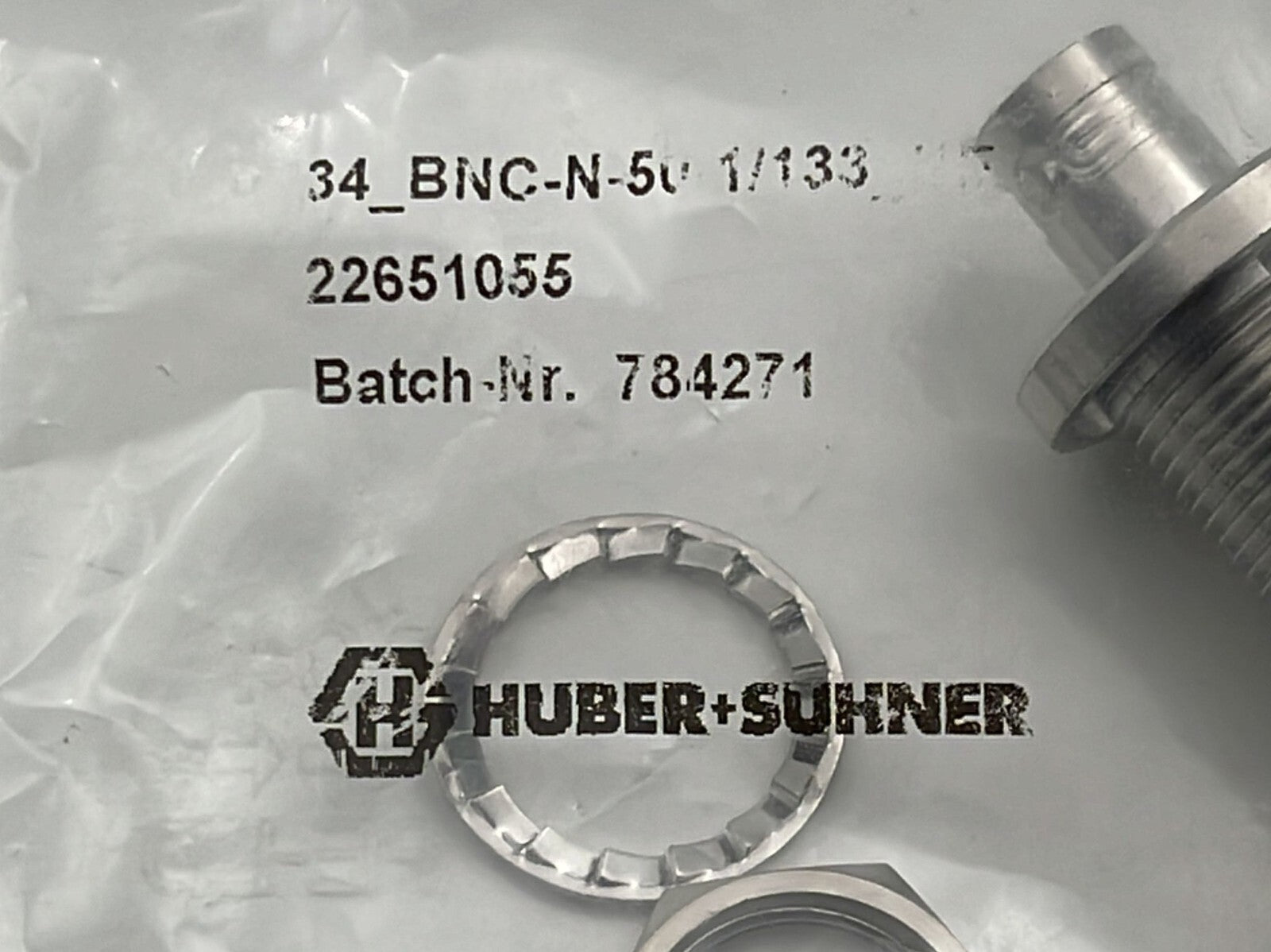 NEW - [LOT OF 6] HUBER + SUHNER BNC-N-50-1 / 133 UE Adaptor 784271