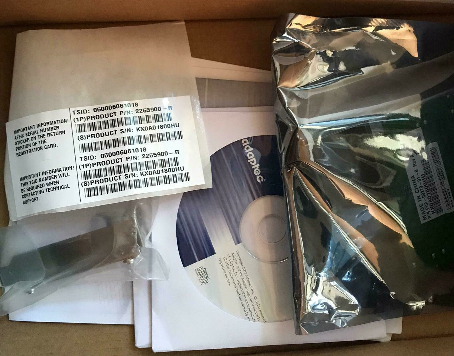 Adaptec SATA RAID Controller Adapter Card Circuit Board ASSY PCA-00297-01-B