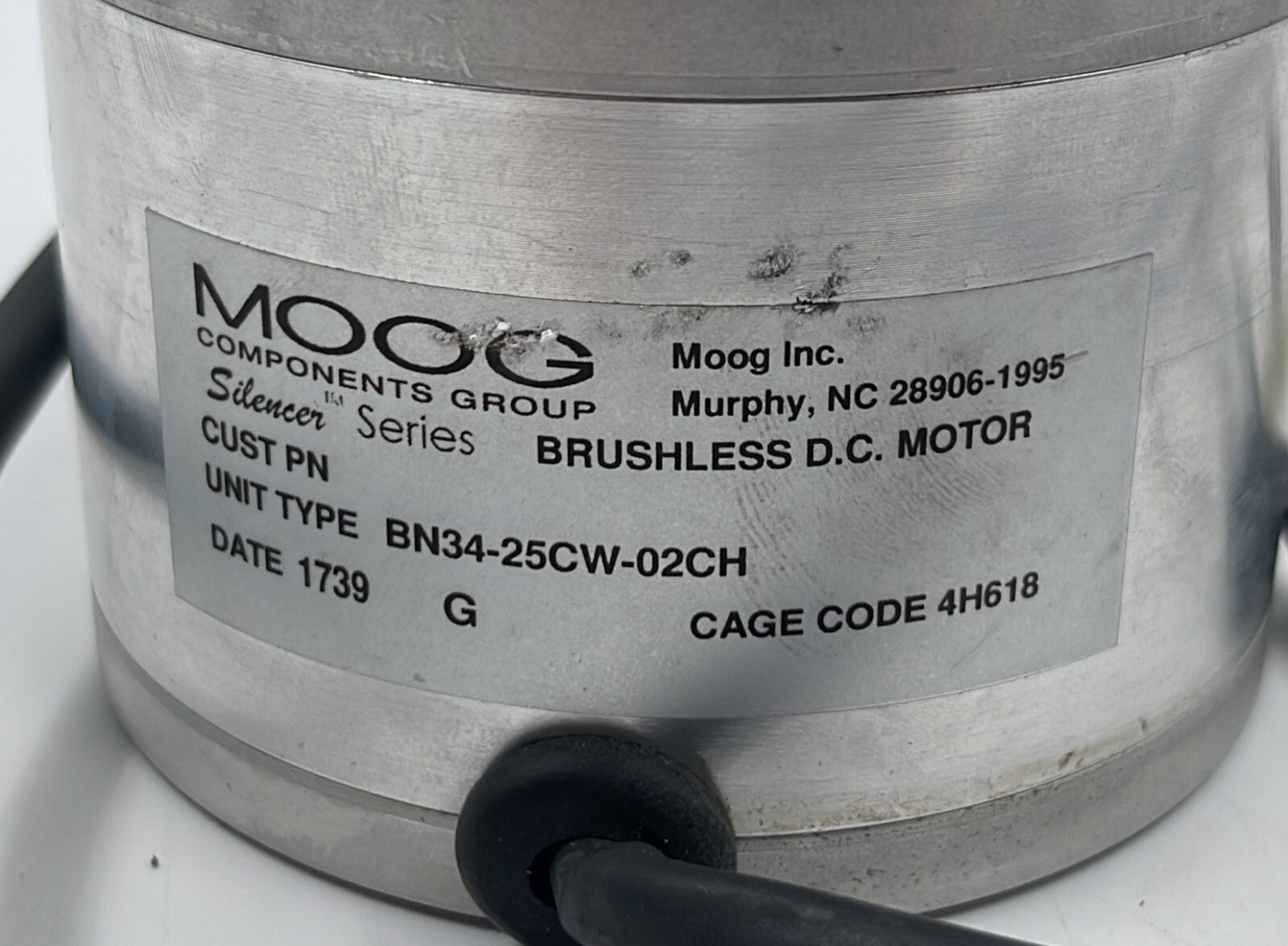 MOOG Brushless D.C. Motor BN34-25CW-02CH Silencer Series