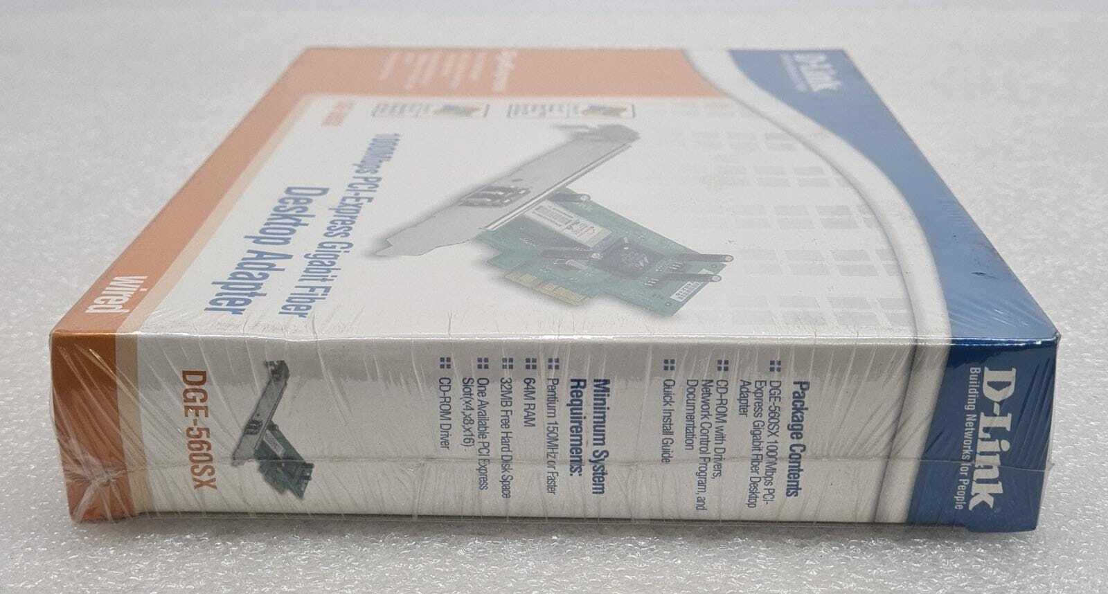 NEW SEALED - D-Link DGE-560SX 1000MBPS PCI‑Express Gigabit Fiber Desktop Adapter