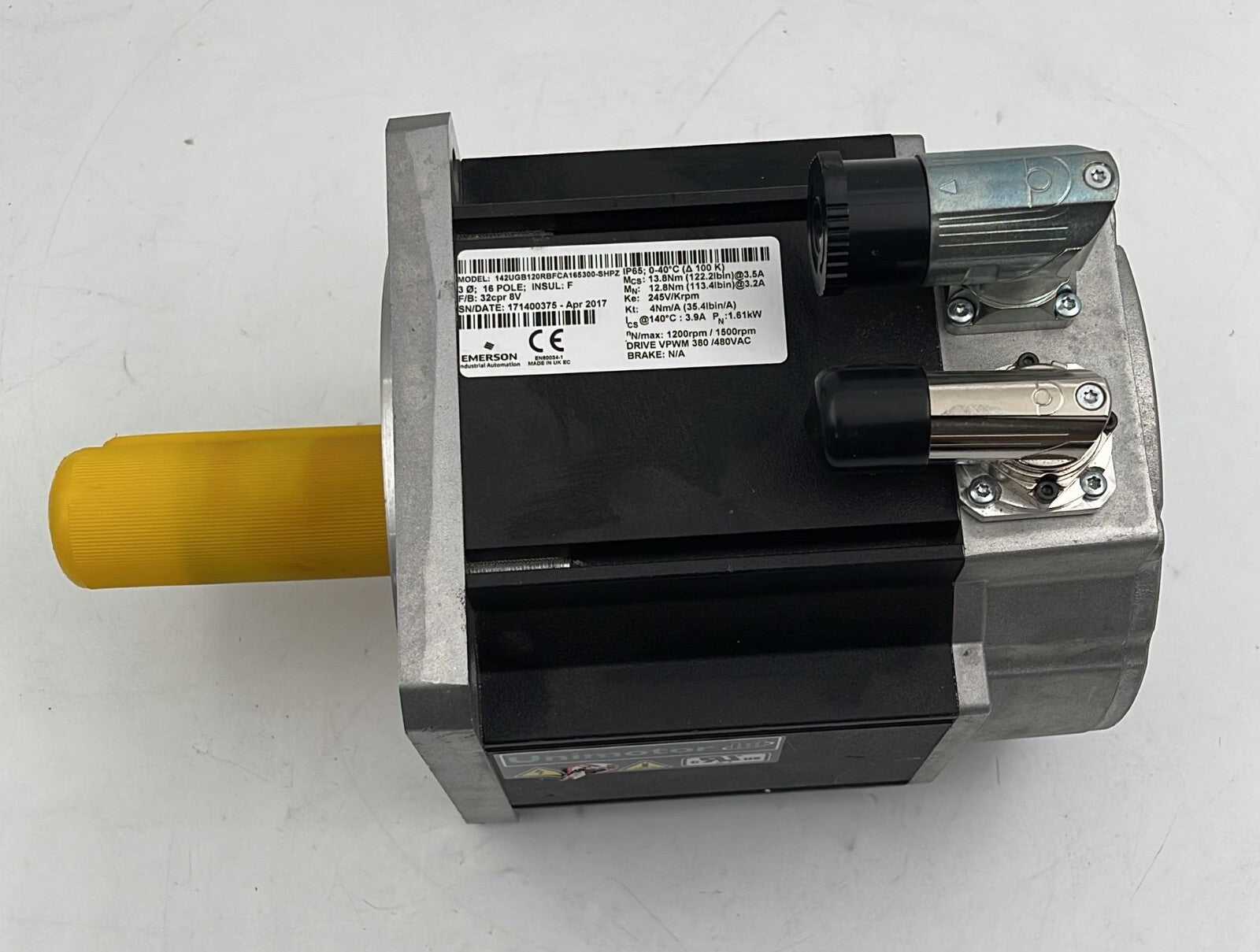 Emerson Control Unimotor  142UGB120RBFCA165300-SHPZ Servo Motor 380/480 VAC