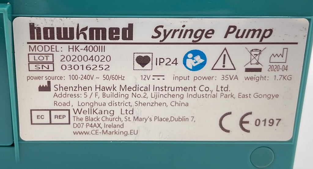 Shenzhen Hawk Medical Hawkmed Syringe Pump HK-400III