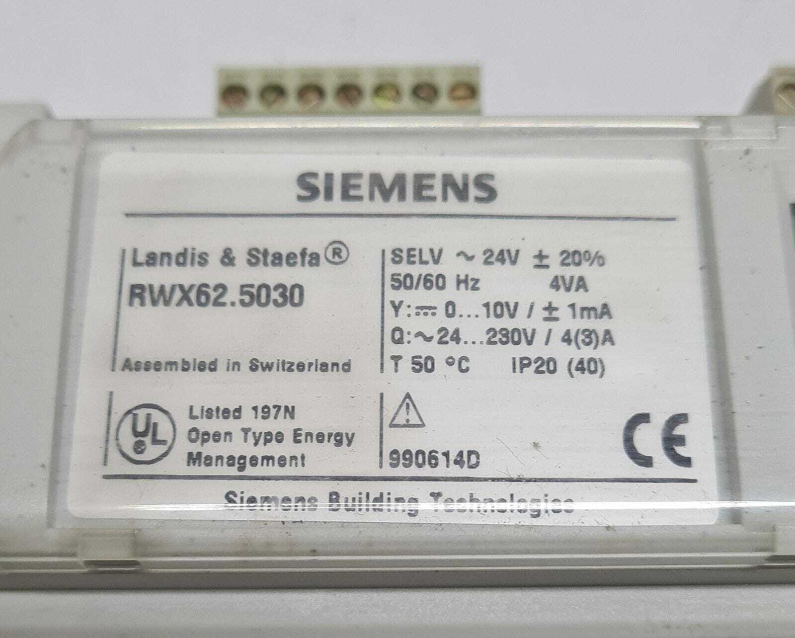 Siemens RWX62.5030 Landis & Staefa RWX62 Multi Function Controller