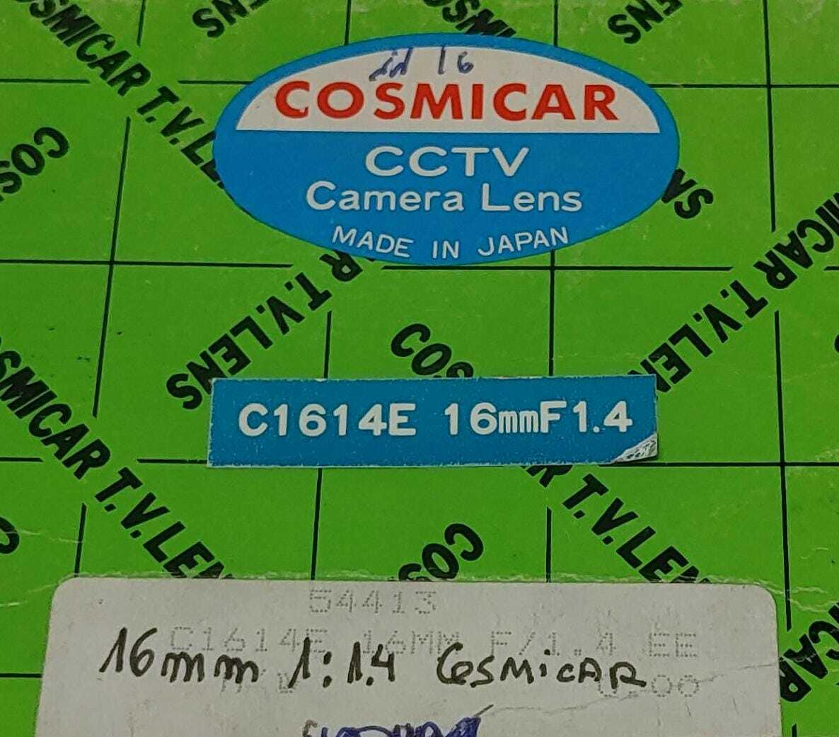 COSMICAR TV LENS EE 16mm 1:1.4DC6V (6mA MAX.) C1614E 16mmF1.4 CCTV CAMERA LENS