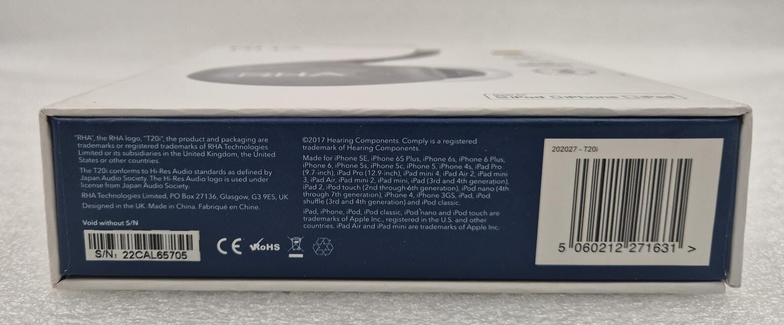NEW** RHA T20i Fidelity Noise Isolating In-Ear Headphone