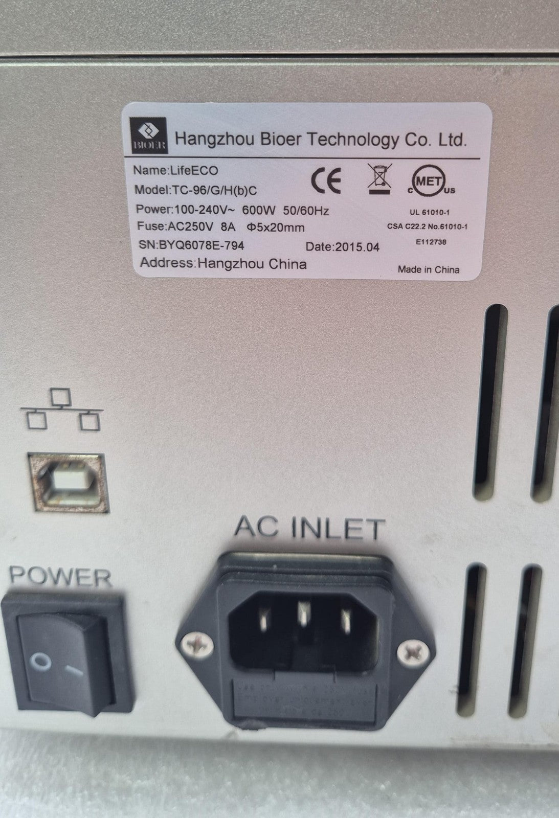 Hangzhou BIOER Technology LifeECO TC-96/G/H(b)C 96-well Gradient Thermal Cycler