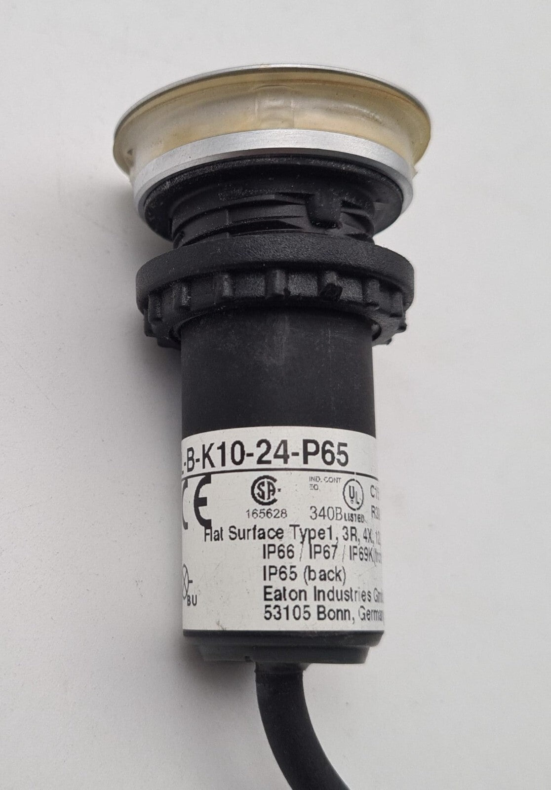 Eaton C30C-FDL-B-K10-24-P65 IEC 60947-5-1 Pushbutton Illuminated BLUE 24V