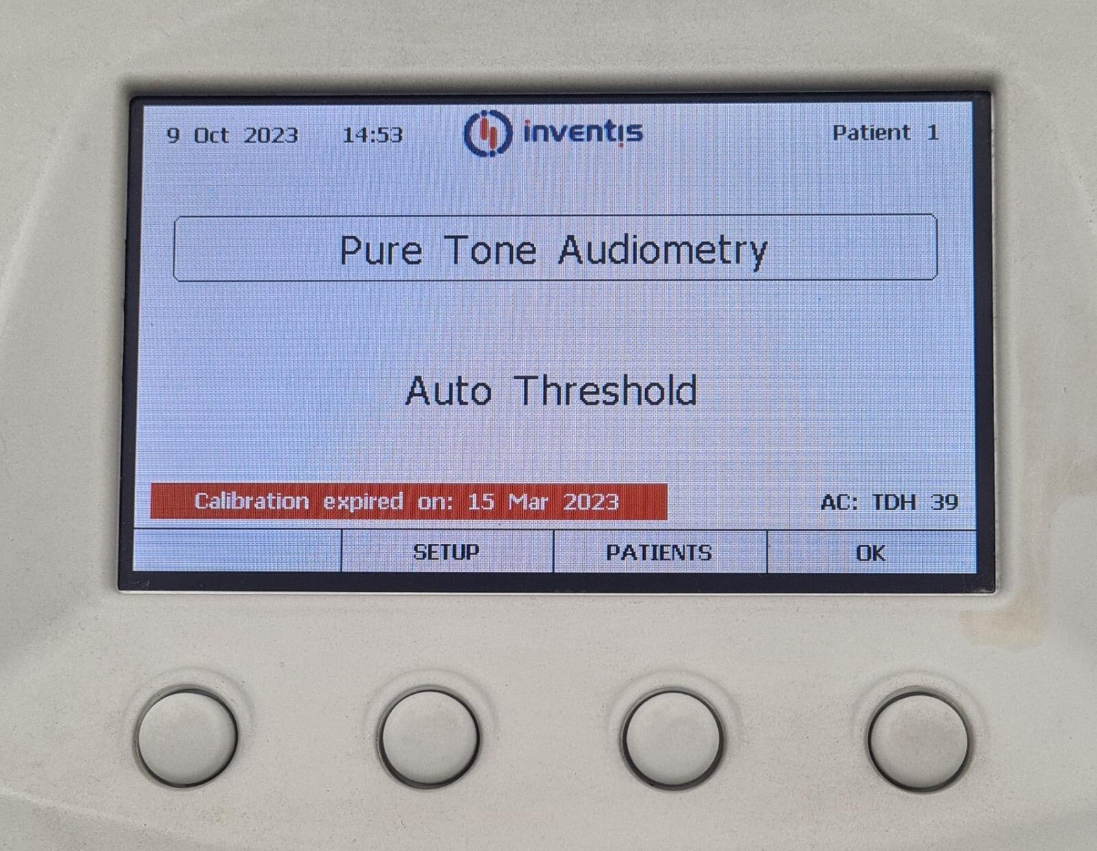 Inventis BELL BASIC Screening Audiometer TDH-39 REF 10143 **AS-IS**