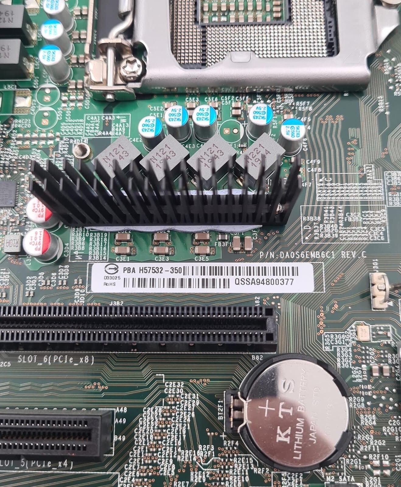 INTEL H57532-250 Server Motherboard DA0S6EMB6C1 With I/O Shield