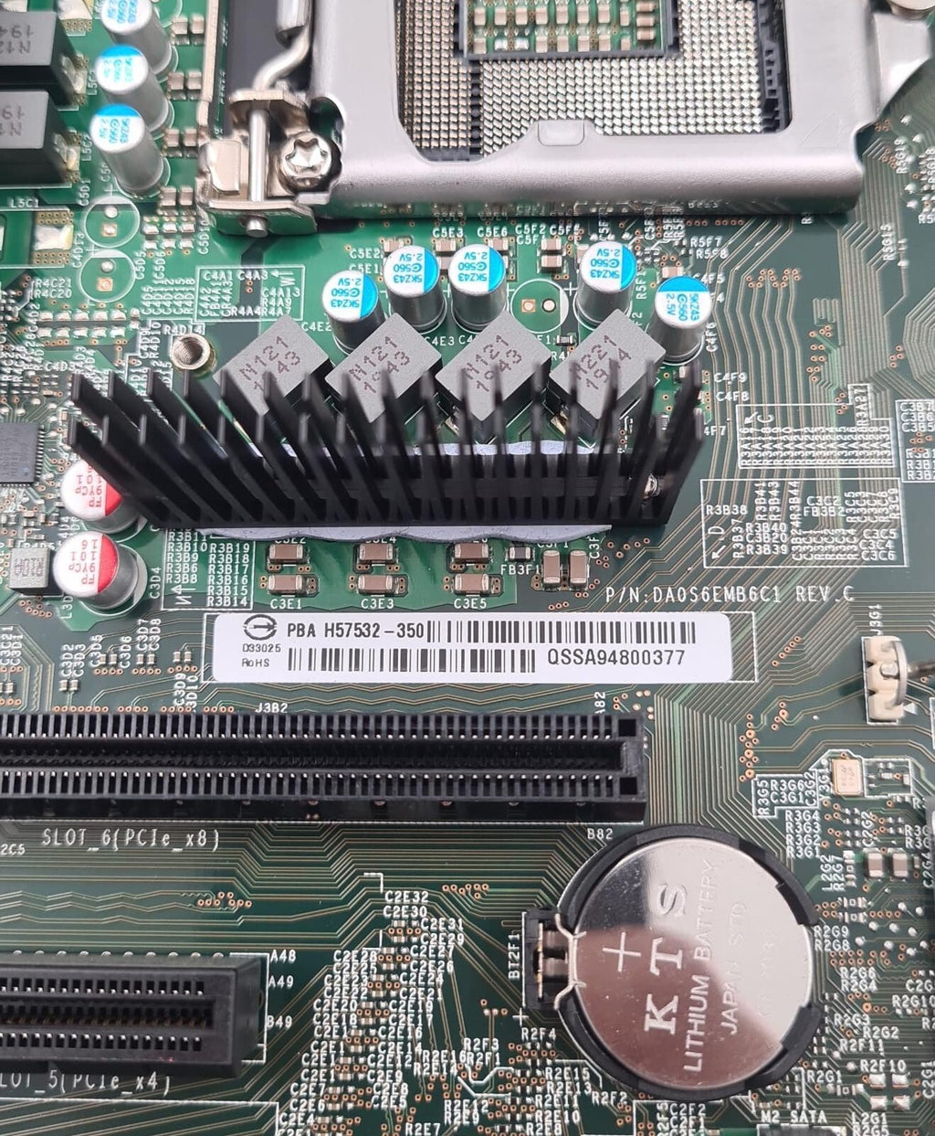 INTEL H57532-250 Server Motherboard DA0S6EMB6C1 With I/O Shield