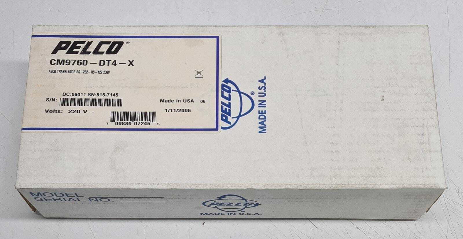 NEW - PELCO CM9760-DT4-X MATRIX DATA ASCII TRANSLATOR 230V CM9760