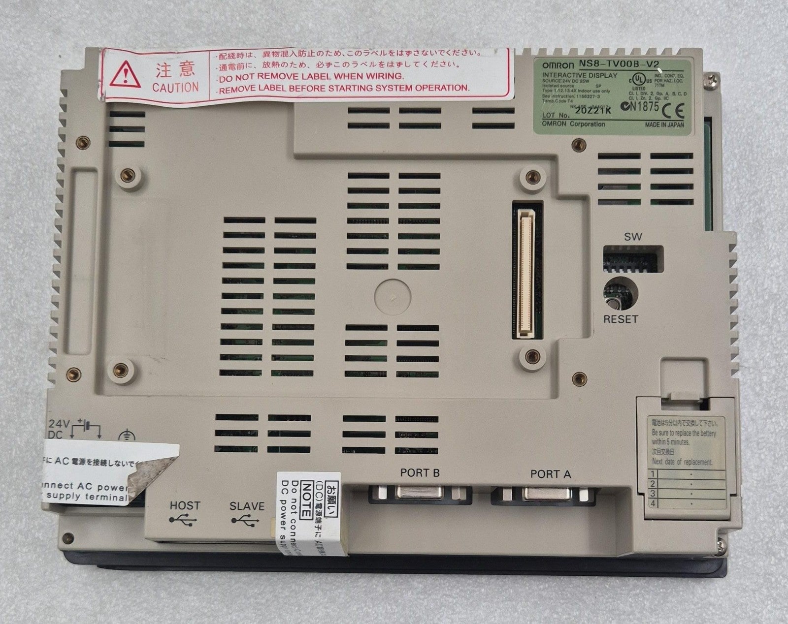 OMRON NS8-TV00B-V2 Interactive Display 8" TFT Touch Screen HMI Module -FOR PARTS