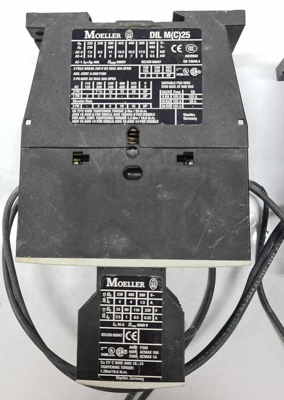 [LOT OF 2] MOELLER DIL M(C)25 Contactor 3 Pole Phase Power Switch