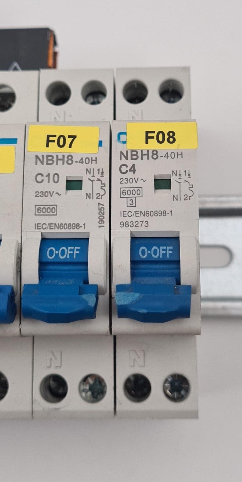 CHINT NB1-63 D6 & D20 & C10 3-pole & NBH8-40H C10 & C4 circuit breaker switch