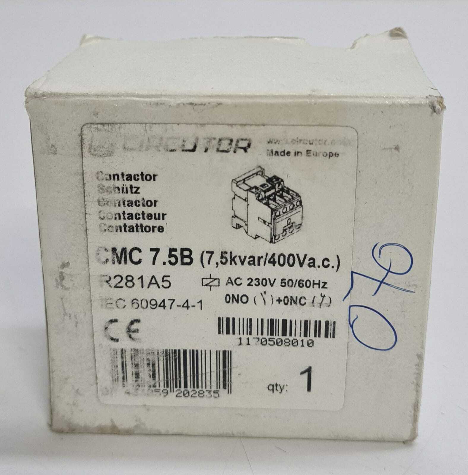 ABB CIRCUTOR CMC 7.5B Contractor IEC-EN 60947-4-1 VDE 0660