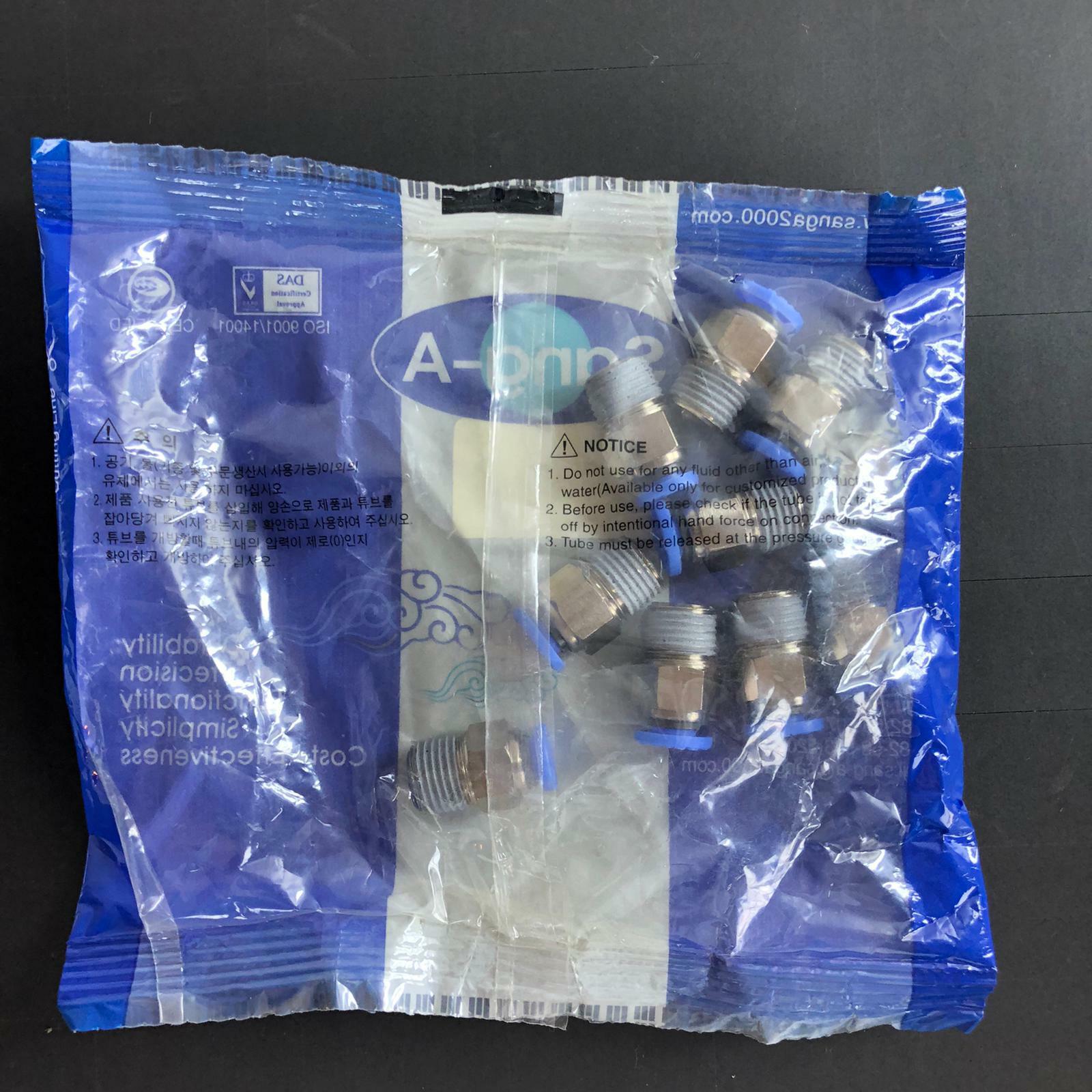 Sang-A GPC0818f Male Straight, 8mm - 1/8, Package 5Pcs Fittings