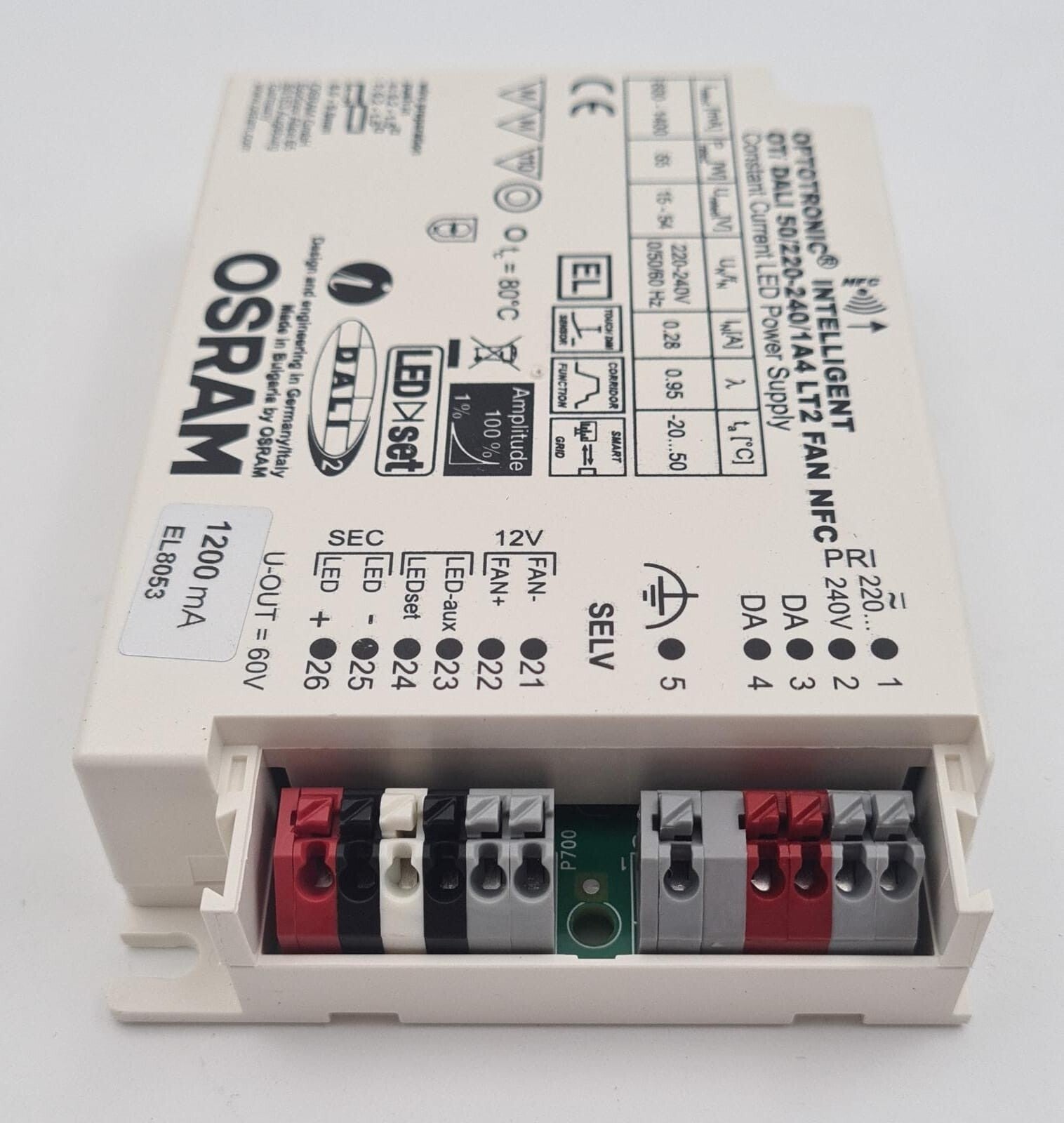 OSRAM OPTOTRONIC Intelligent OTi DALI 50/220-240/1A4 LT2 FAN NFC 55W Led Driver