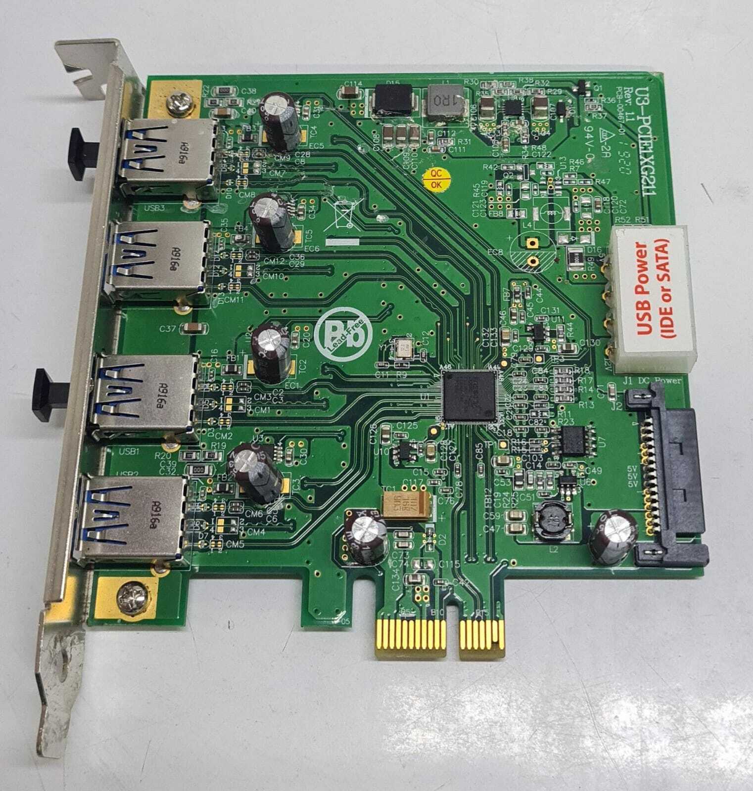 DELOCK U3-PCIE1XG211- 13 Rev: 1.1 PCB-00467-01 4-Port USB to PCIE Card