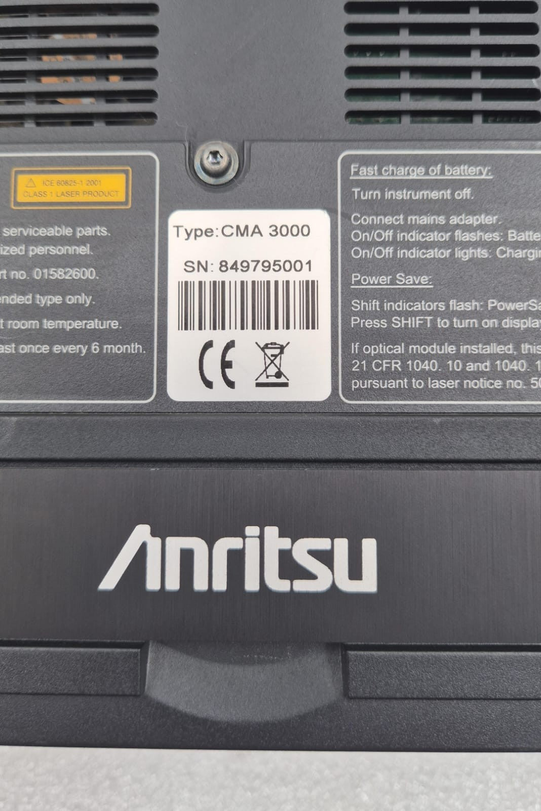 ANRITSU CMA3000 TESTEUR RESEAU ETHERNET W/ OPTICAL OPTION **FOR PARTS**